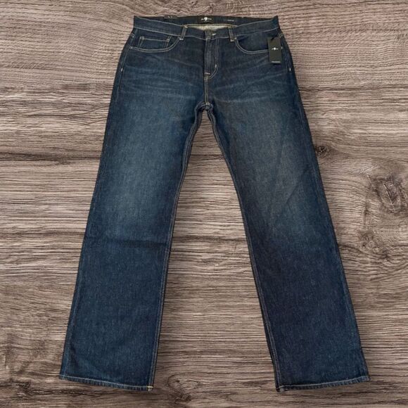 7 For All Mankind Austyn Relaxed Men’s Dark Blue Jeans Los Angeles Men’s Size 36 - Picture 1 of 9